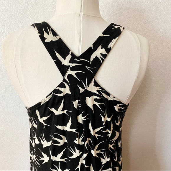 Forever 21 Black & White Bird Print Dress Size M - Picture 4 of 7